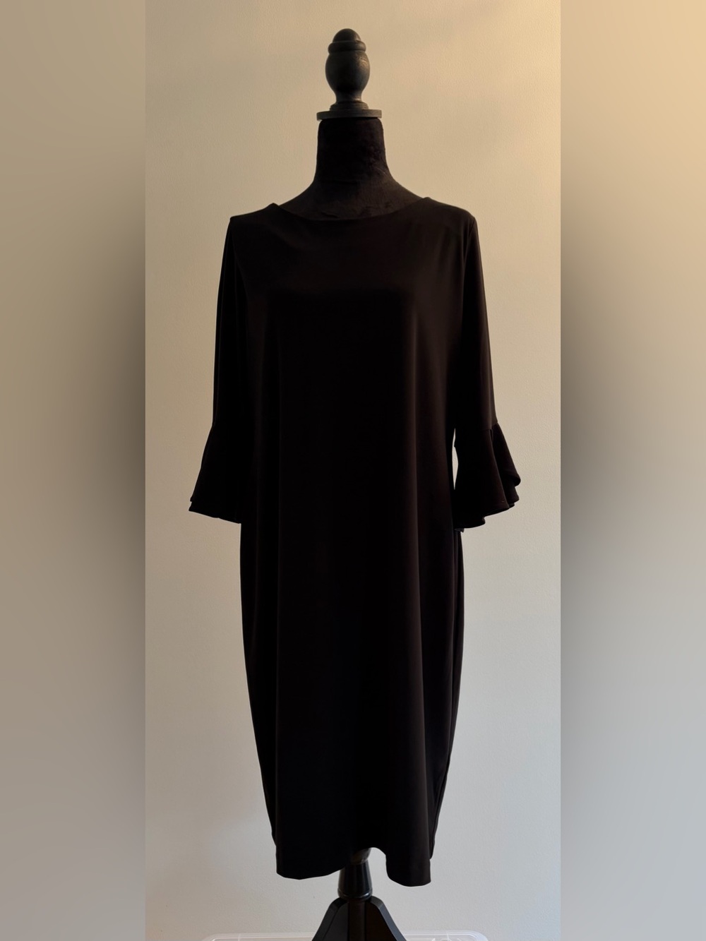 DKNY Black Dress with Ruffle Sleeves - Size 14